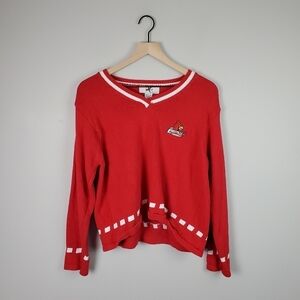 University of Louisville Cardinals VNeck Women Cotton Sweater Large
